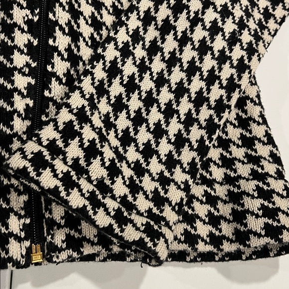 Chaps - xl, black‎ and beige, Houndstooth Sweater Jacket - Picture 2 of 6